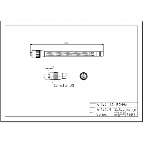 A-144UN - ANTENA OMNI MOVIL UNF VHF 140⁠-⁠150 MHz - 