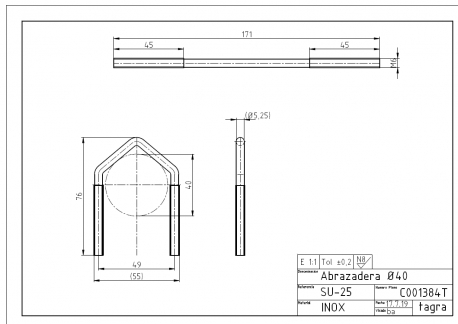 C001384T - STAINLESS STEEL FLANGE Ø40 - 
