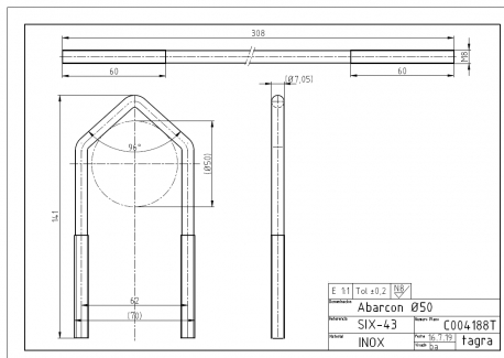 C004188T - ABARCÓN ACERO INOXIDABLE Ø50 - 