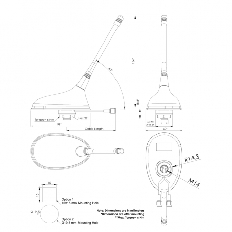 GPS-100 - ANTENA OMNI TETRA/UHF + GPS/GLONASS - 
