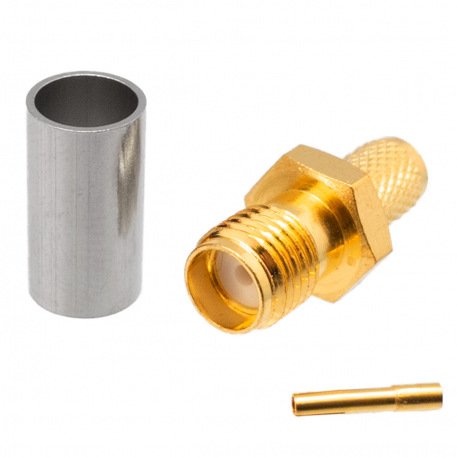 C004425T - CONECTOR HEMBRA RG⁠-⁠58 CRIMPAR DORADO - 