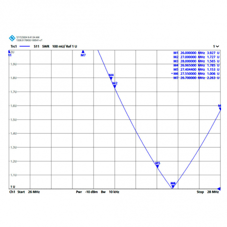 CB-04 - ANTENNE BASE CB 26⁠-⁠28 MHz - Bande haute