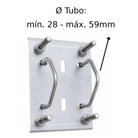 SVH-64-V58 - GARRA SUJECCIÓN VERTICAL⁠-⁠HORIZONTAL PARA MÁSTILES ∅ 35⁠-⁠64 MM - 